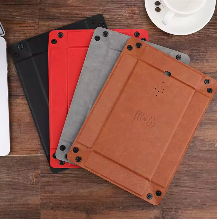 Foldable Mouse Pad Tray with Wireless Phone Charging