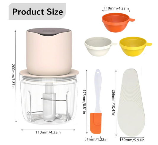 4-in-1 Rechargeable Food Chopper Set