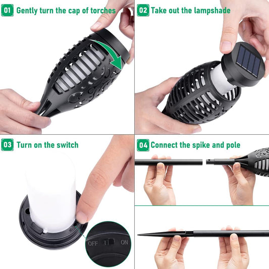 Outdoor Solar Flickering Flame Torch Light
