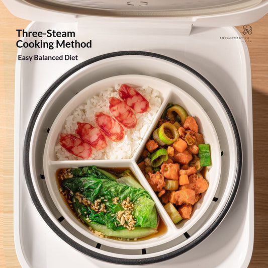 3 Compartment Steaming Ceramic Plate