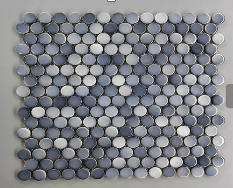 Silver Penny Round Mosaic 3D Wall Tile