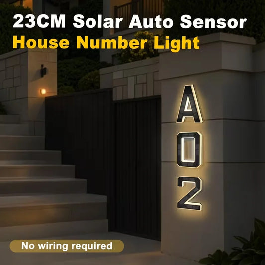 Solar Powered LED Waterproof House Number Light