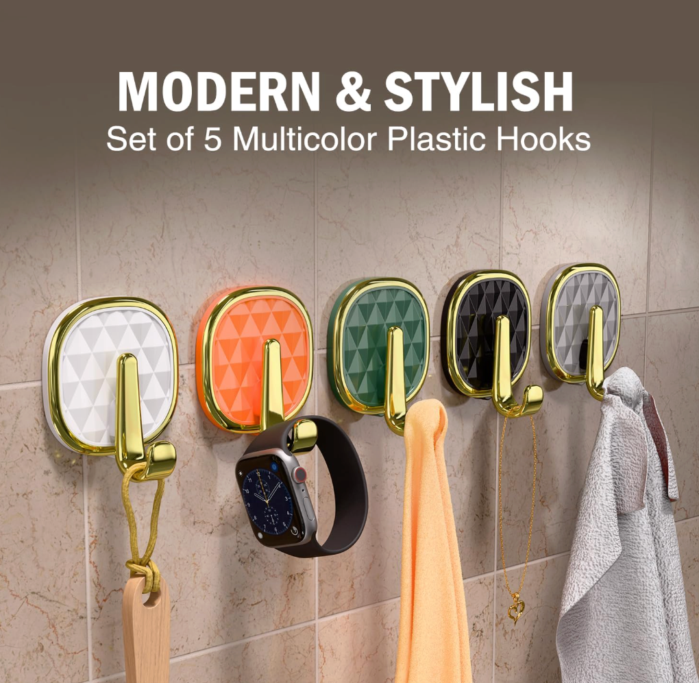 Heavy-Duty Adhesive Storage Hooks (Pack of 4)
