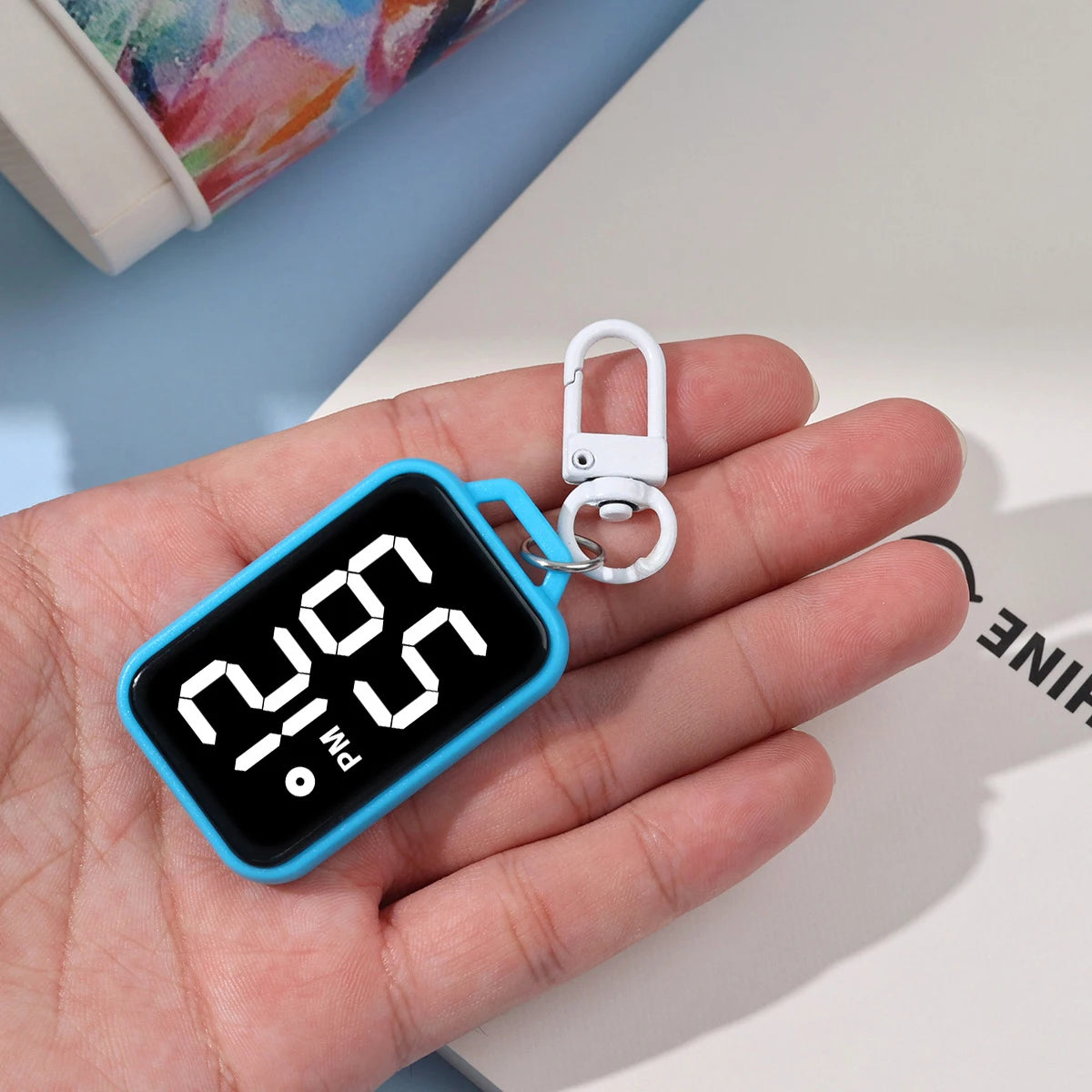 LED Digital Display Keychain Pocket Watch