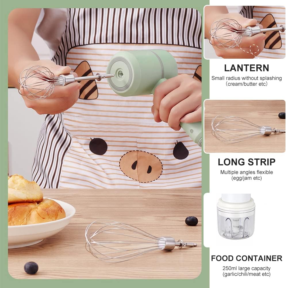 Rechargeable Handheld Blender Mixer with 3 Attachments