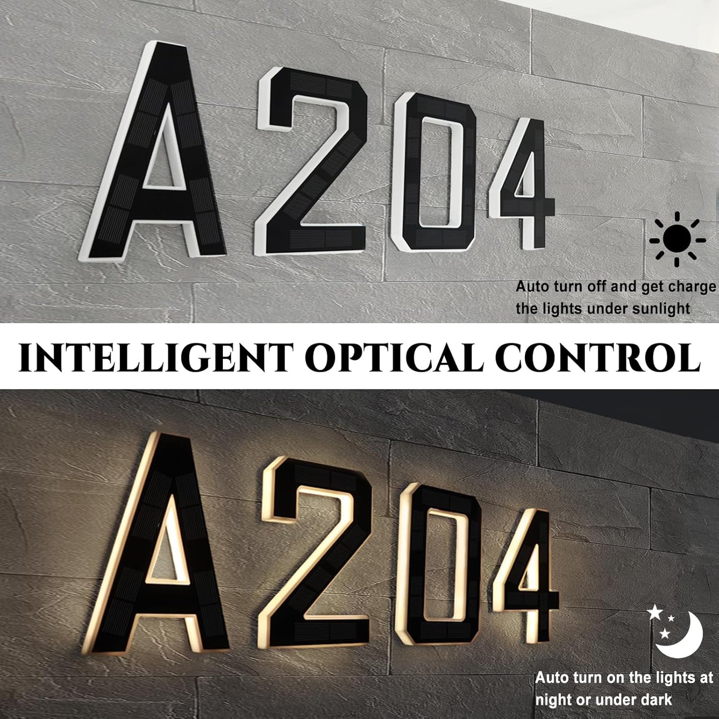 Solar Powered LED Waterproof House Number Light