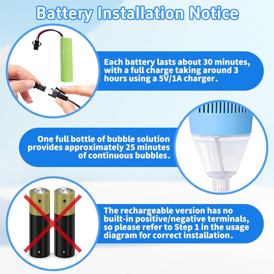 Rechargeable Standing Bubble Machine