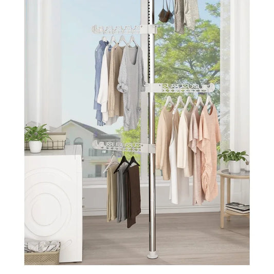 3 Tier Triple Wing Telescopic Adjustable Clothes Drying Rack