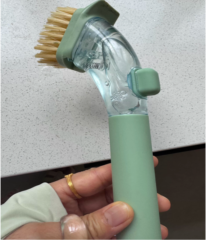 Hand Press Spillproof Dish Cleaning Brush