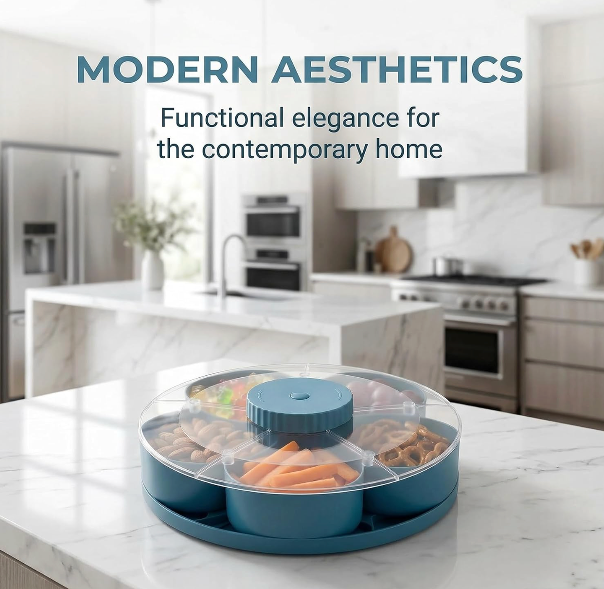 Divided Spin Snack Serving Tray