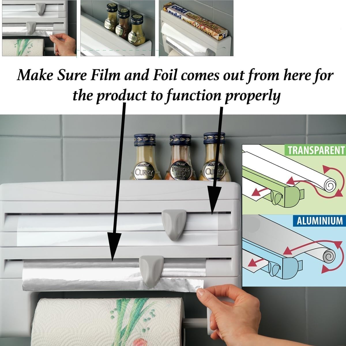 Multi-Function Kitchen Rack with Tissue & Foil Dispenser