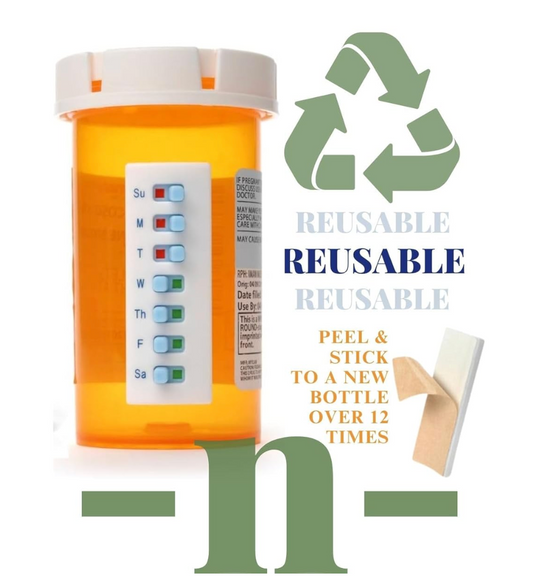 Reusable Non-Toxic Plastic Pill Tracker & Reminder
