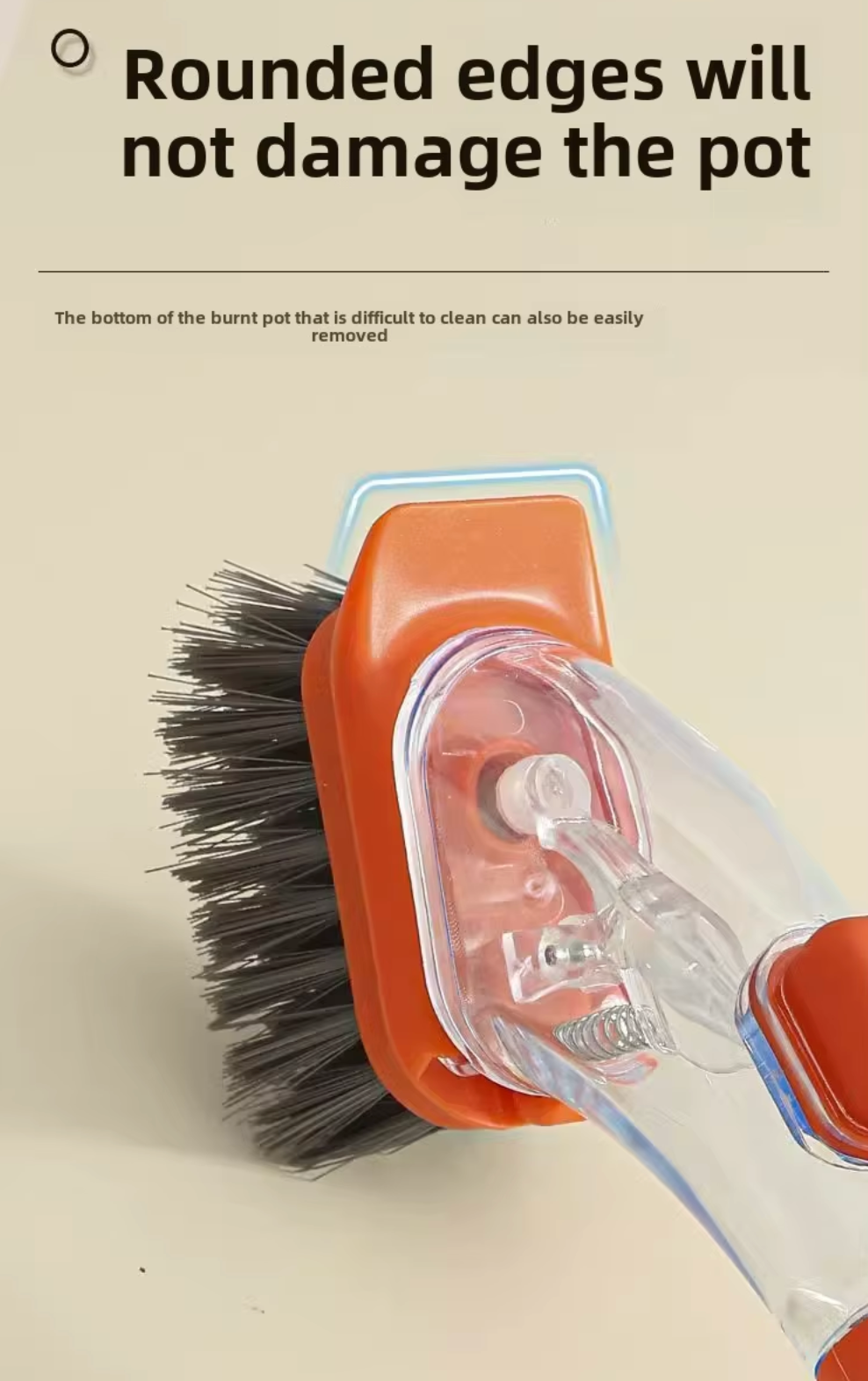 Hand Press Spillproof Dish Cleaning Brush