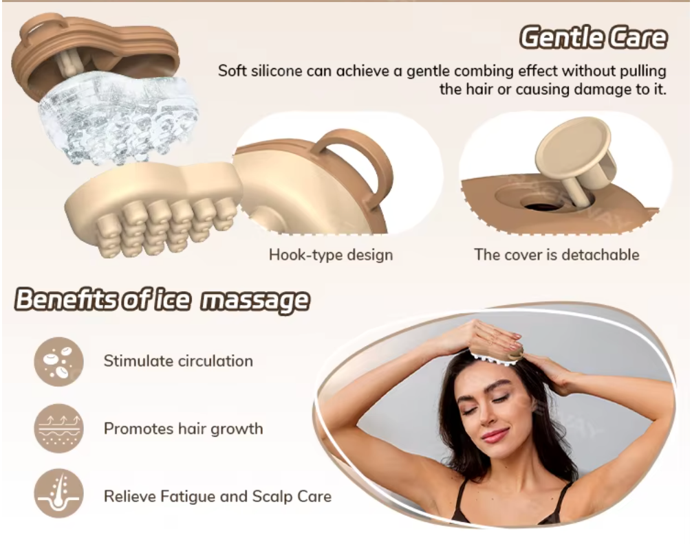 Ice Compress Scalp Massager Hair Growth Massage Comb