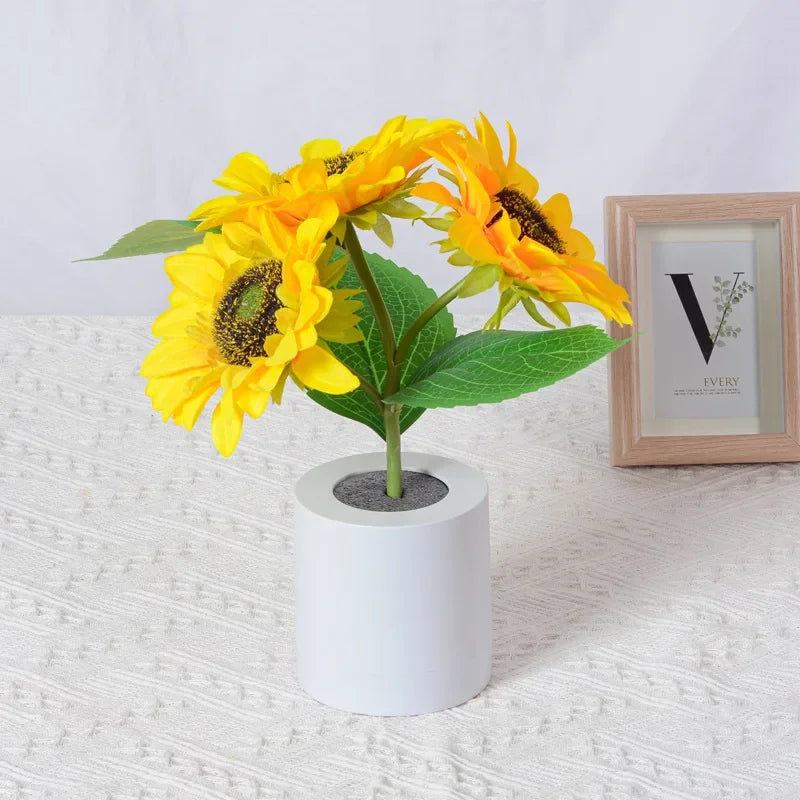 Wireless Sunflower Night Light Lamp (3 Flower Heads)