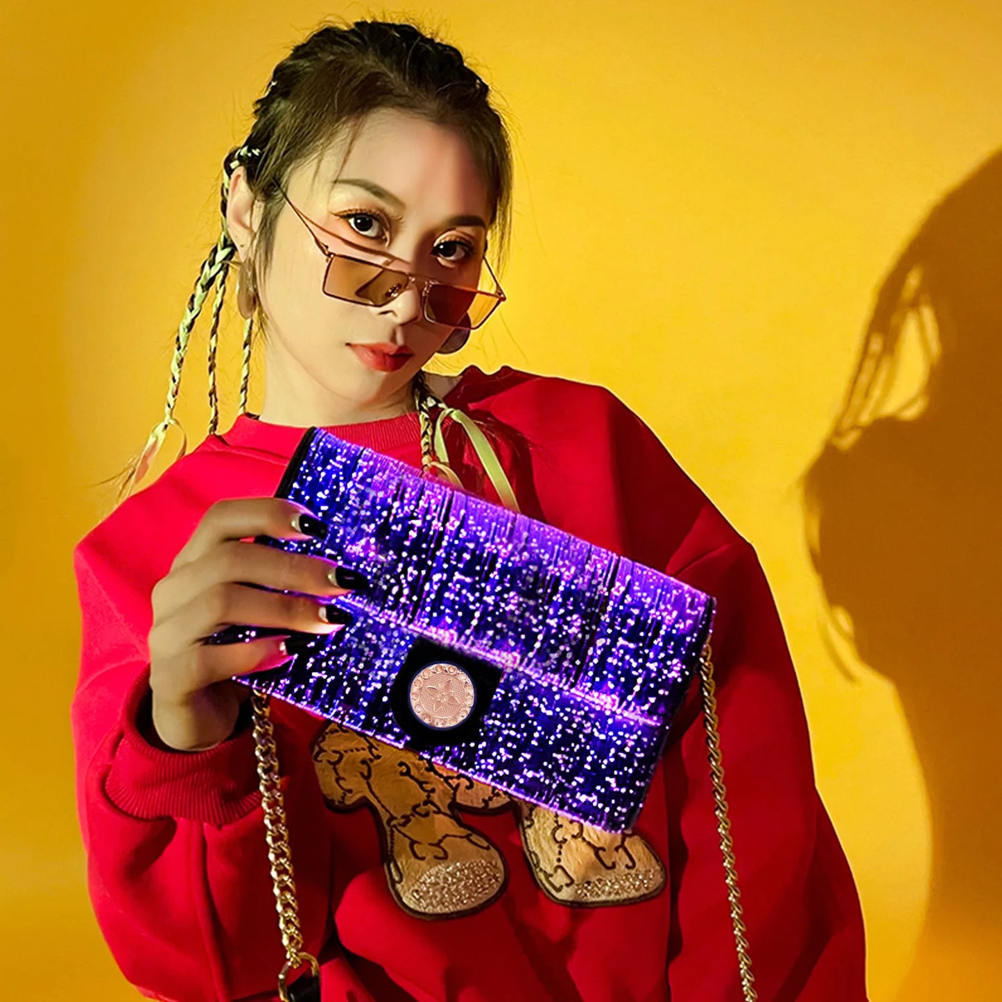 Glow-in-the-Dark Fiber Optic LED Handbag