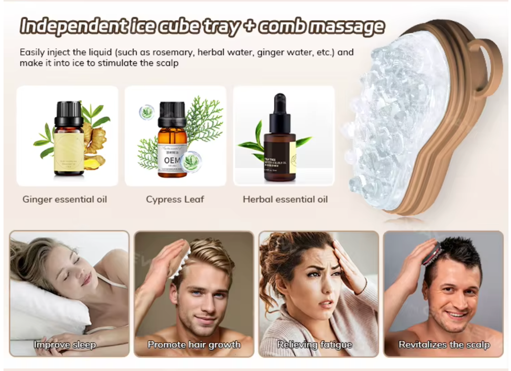 Ice Compress Scalp Massager Hair Growth Massage Comb