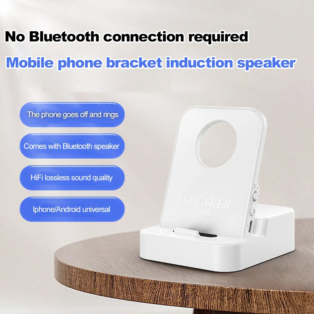 Portable Wireless Induction Speaker With Phone Stand