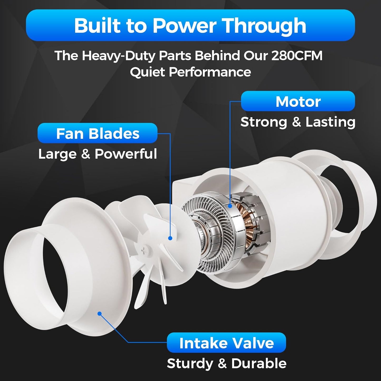 Wall Mounted Inline Ventilation Exhaust Fan