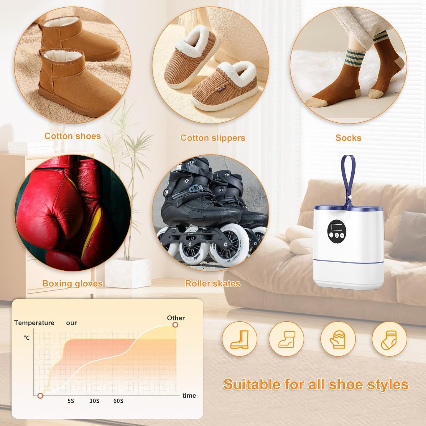 Flexible Heads Electric Shoe Drying Machine