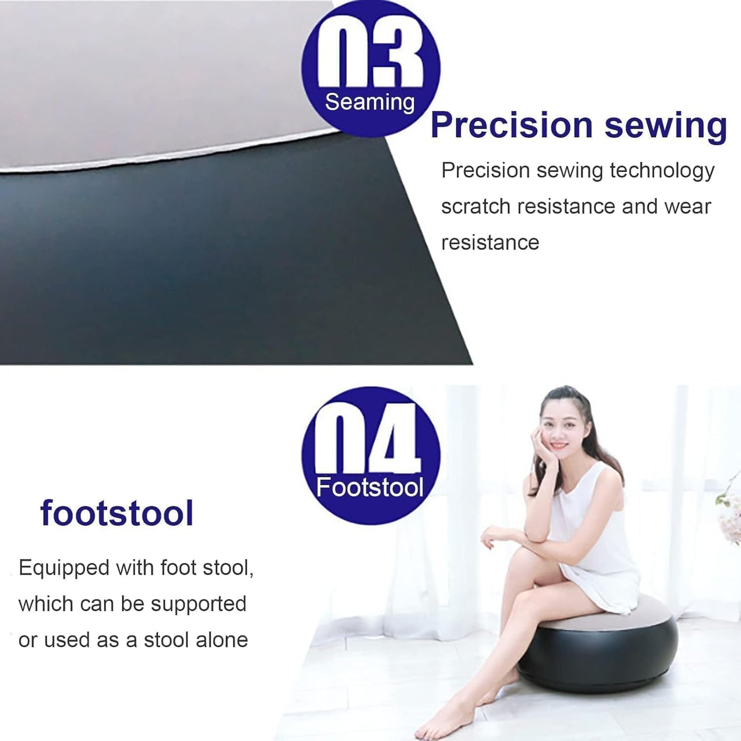 Inflatable Lounger Air Sofa with Foot Rest