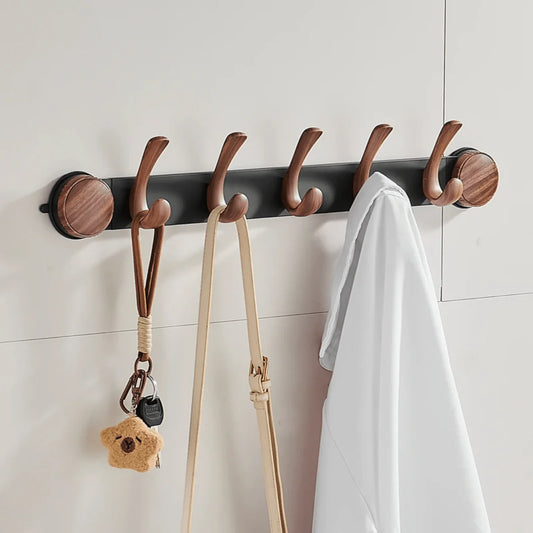 Wall-Mounted 5-Hook Rack with Vacuum Suction