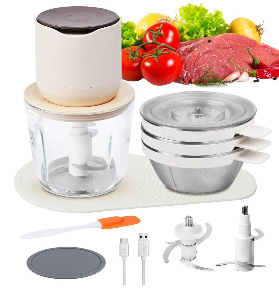 4-in-1 Rechargeable Food Chopper Set