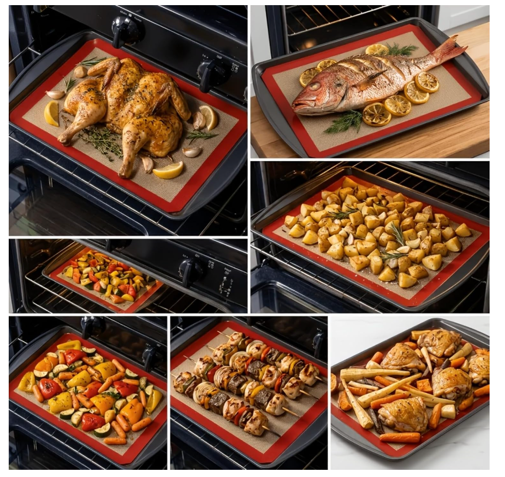 Silicone Fiber Baking Mat with Buckle