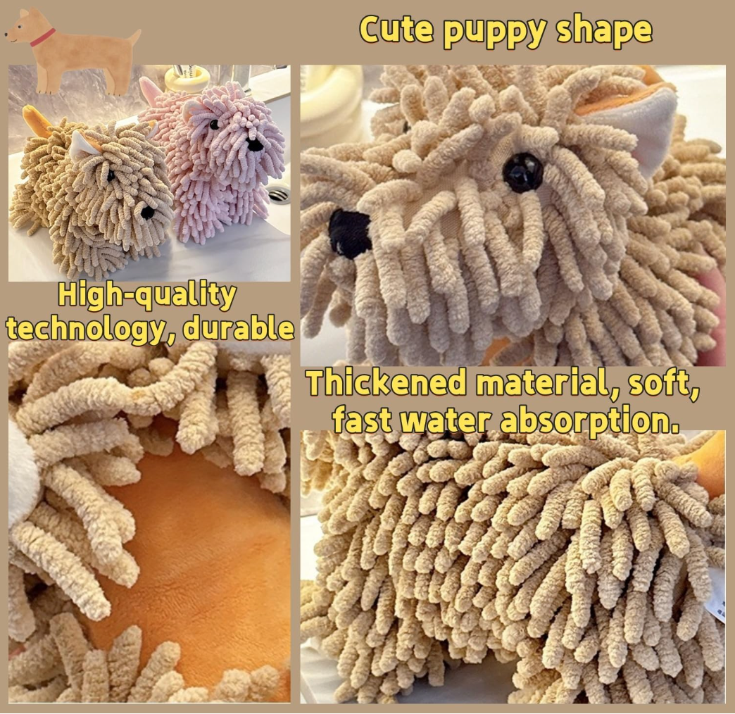 Dog Shaped Hand Towel