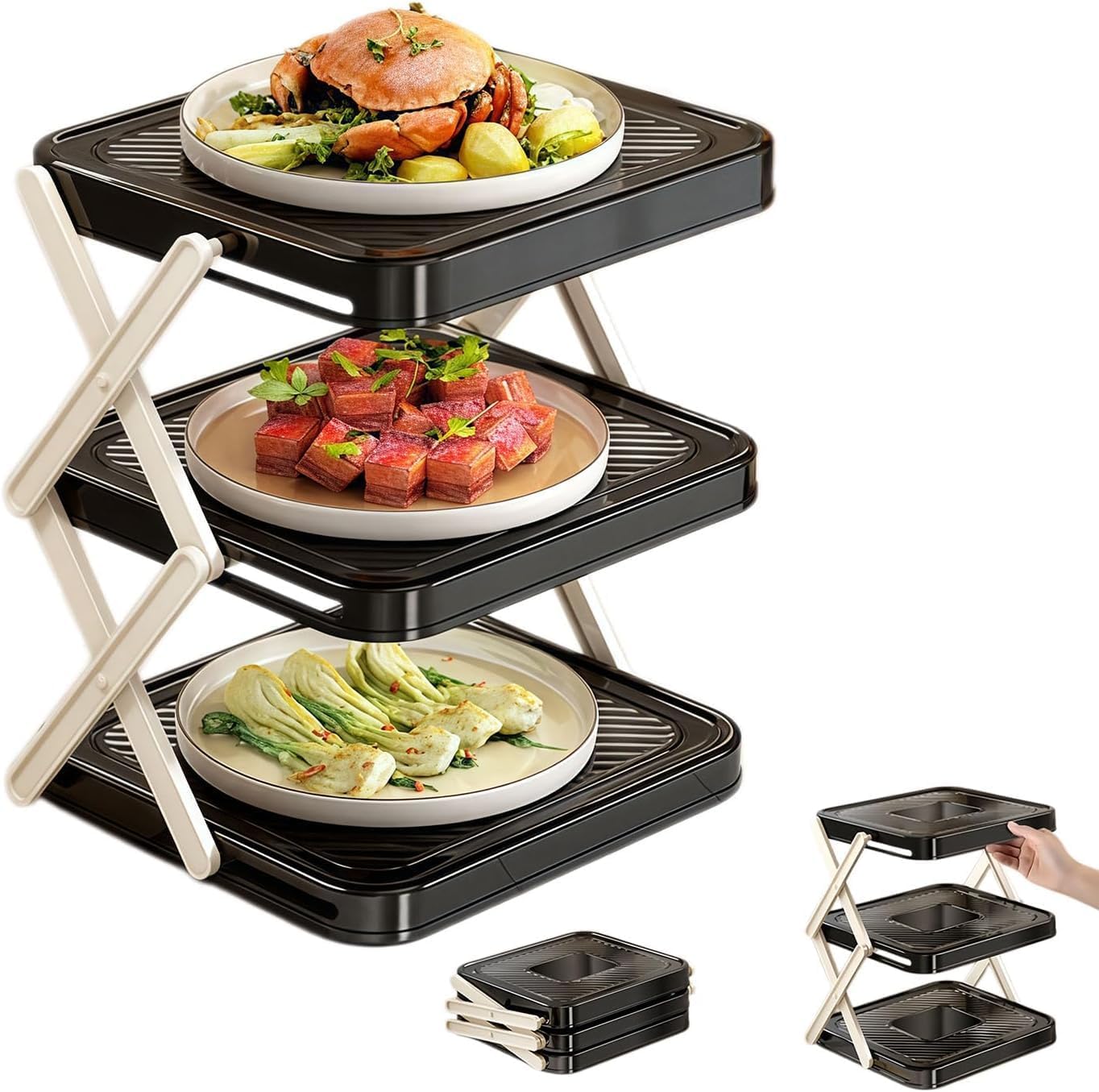 Foldable 3-Layer Rack Organizer