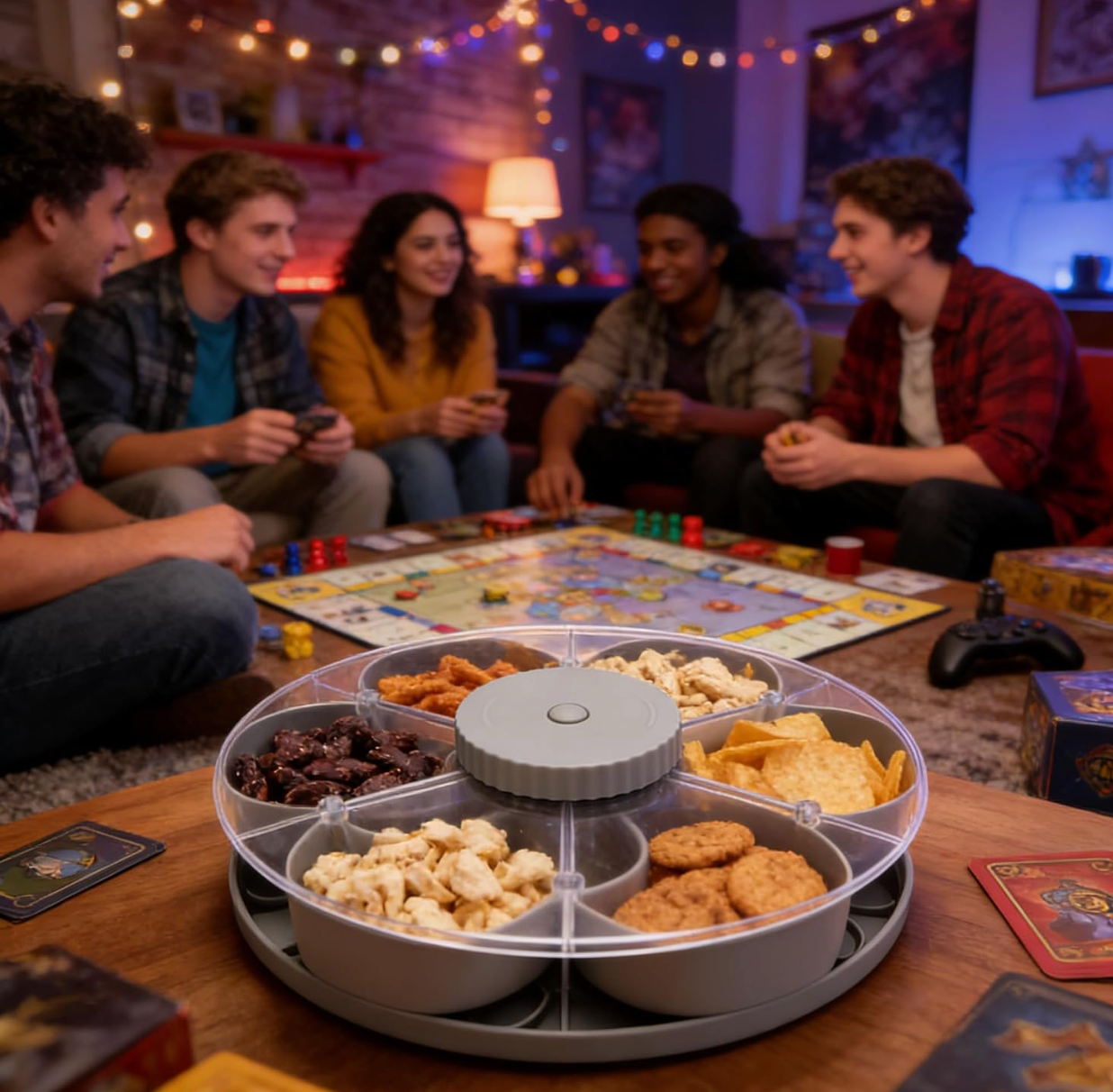 Divided Spin Snack Serving Tray