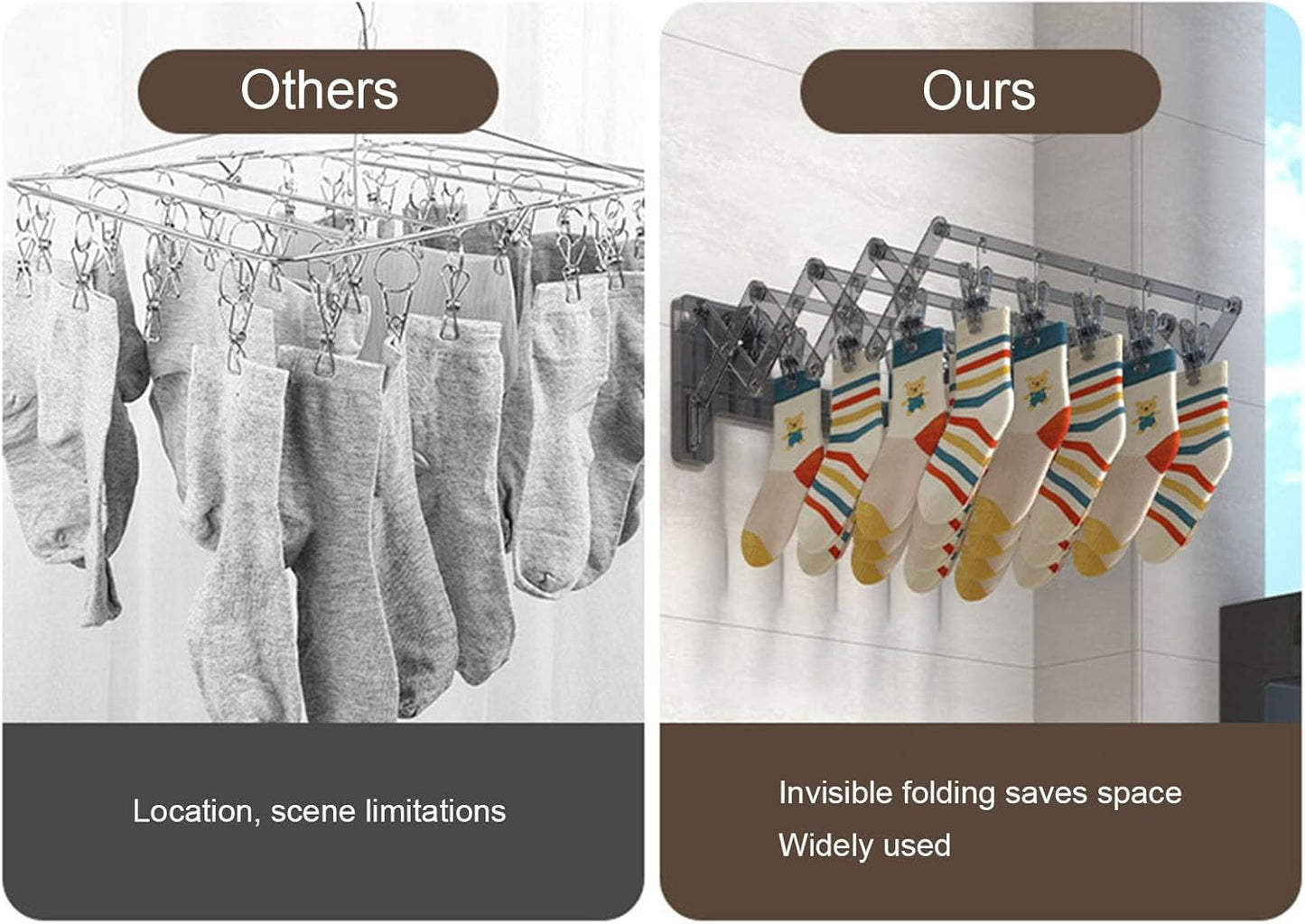 Wall Mounted Foldable Suction Cup Organiser