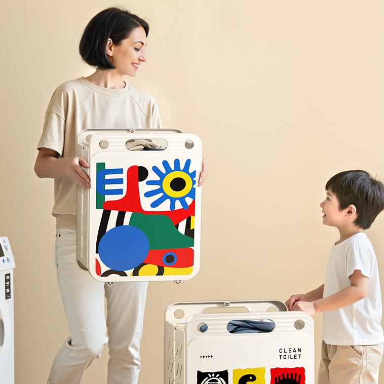 Suction Cup Wall Mounted Foldable Laundry Basket