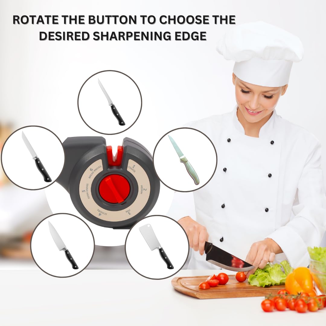 Adjustable 6-Stage Anti Slip Knife Sharpener