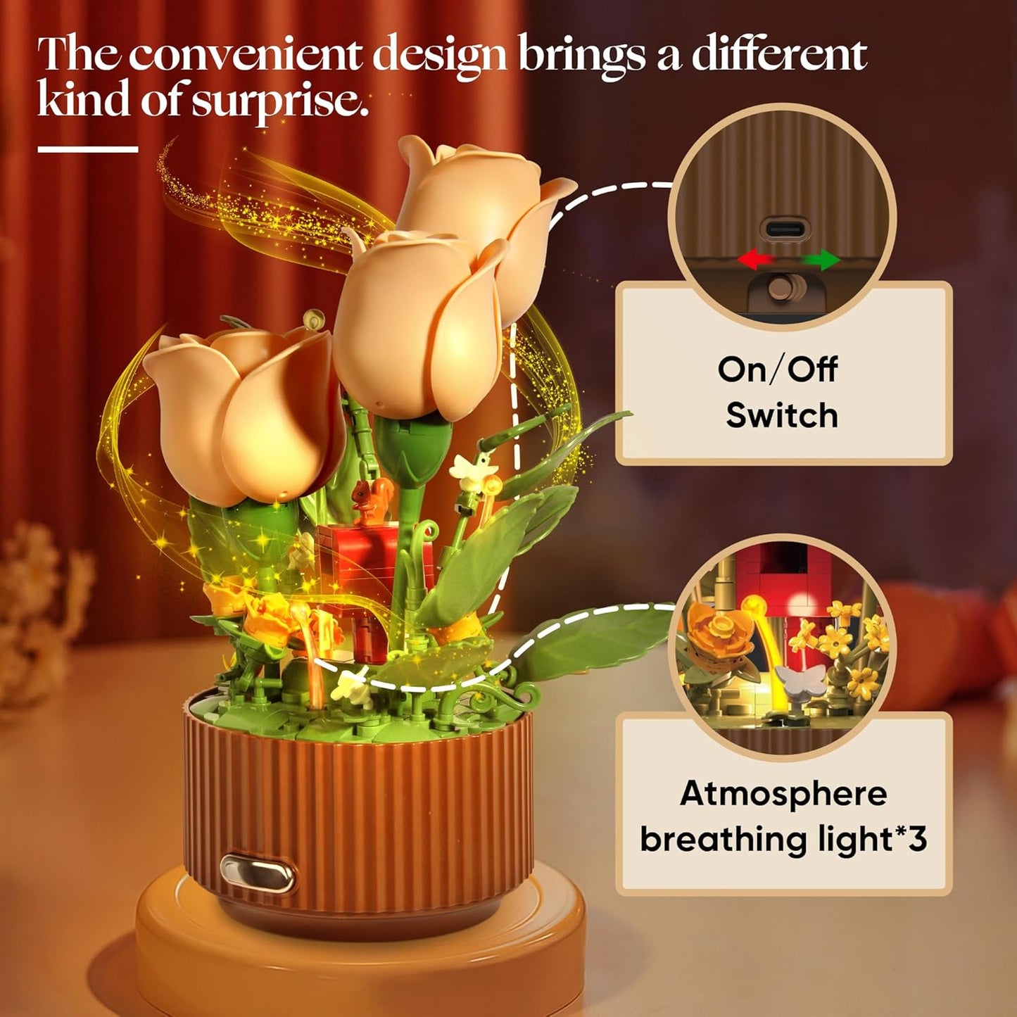 Interactive Blooming Rose Table Lamp