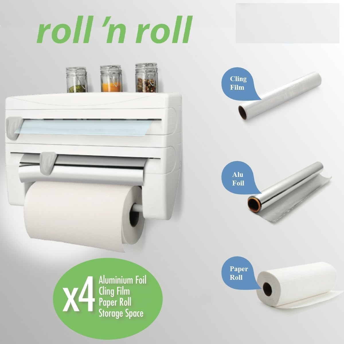 Multi-Function Kitchen Rack with Tissue & Foil Dispenser