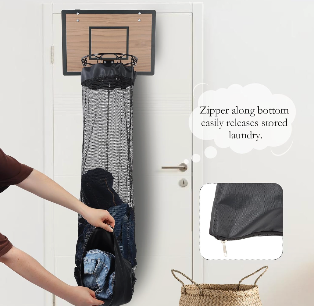 Over the Door Basketball Hoop Laundry Basket