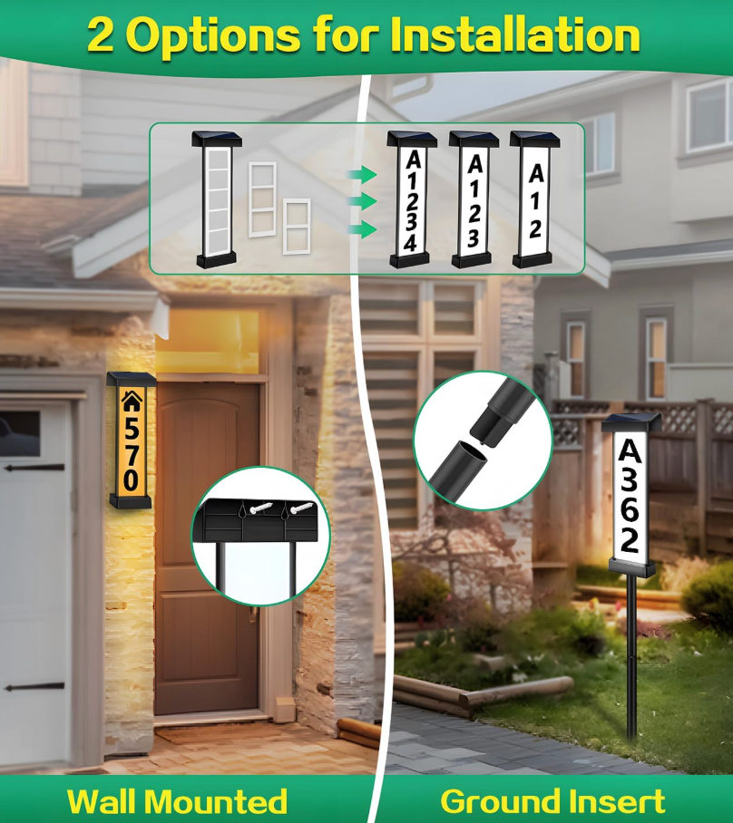 Waterproof Solar LED House Number Light