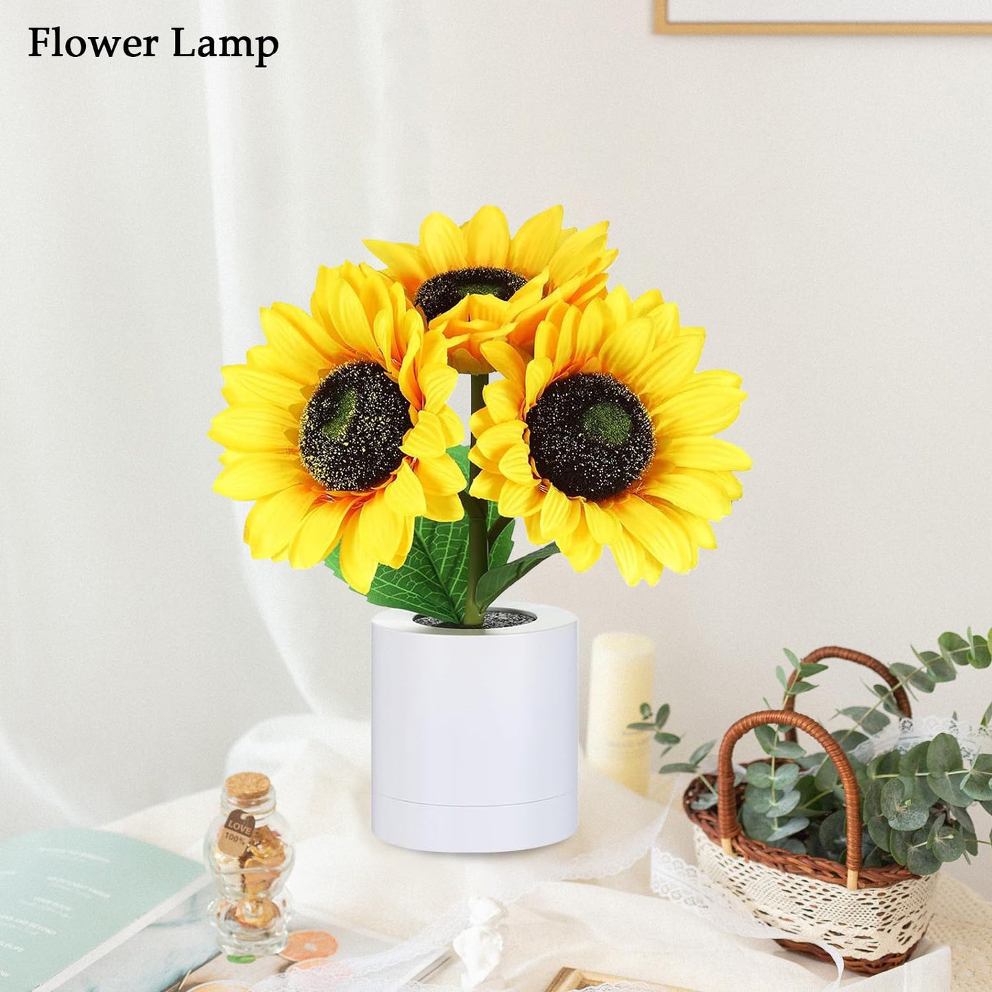 Wireless Sunflower Night Light Lamp (3 Flower Heads)
