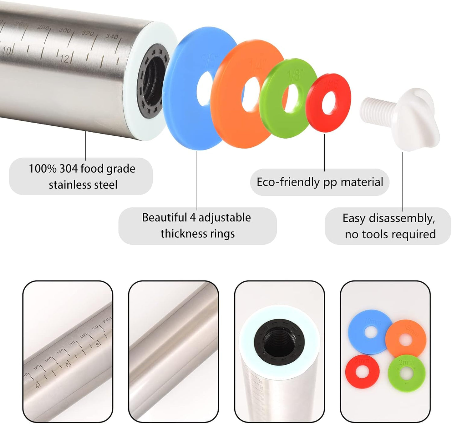 Stainless Steel Rolling Pin