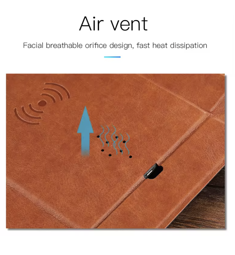 Foldable Mouse Pad Tray with Wireless Phone Charging