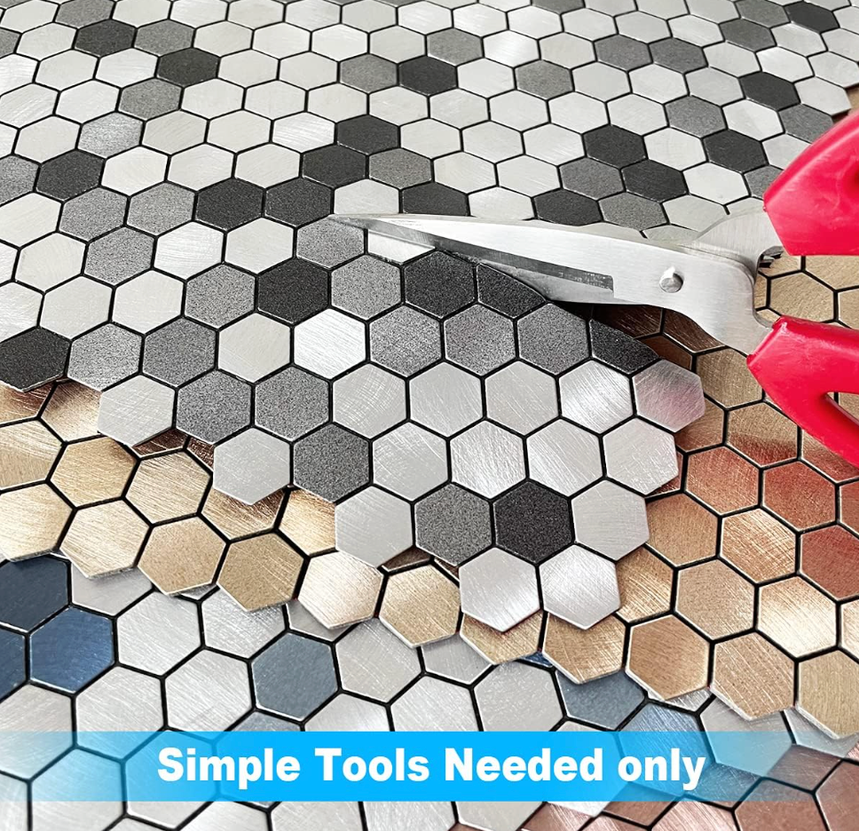 Silver Penny Round Mosaic 3D Wall Tile