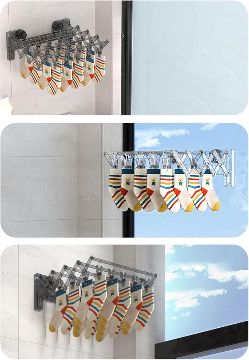 Wall Mounted Foldable Suction Cup Organiser