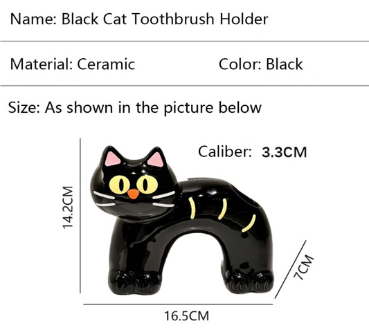 Ceramic Cat Shaped Tooth Brush Holder