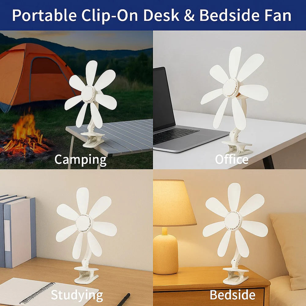 Portable Clip-On Flower Shape Desk Fan