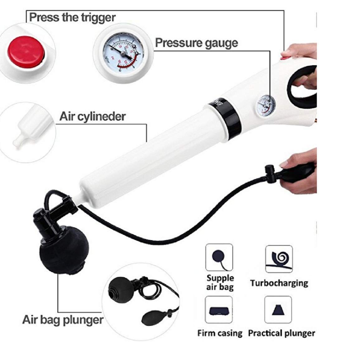 Electric Toilet Air Pressure Sewage Plunger