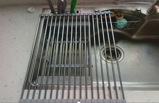 Stainless Steel Draining Rack With Silicone Edge