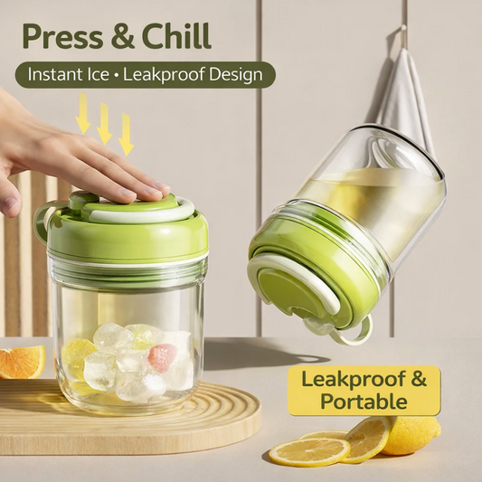 2-in-1 Ice Cube Maker Water Bottle with Straw