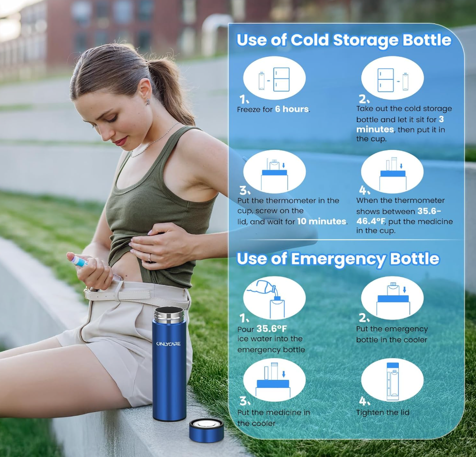 Portable Insulin Vial Travel Cooling Waterproof Storage
