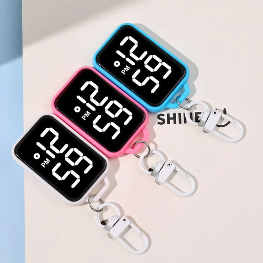 LED Digital Display Keychain Pocket Watch